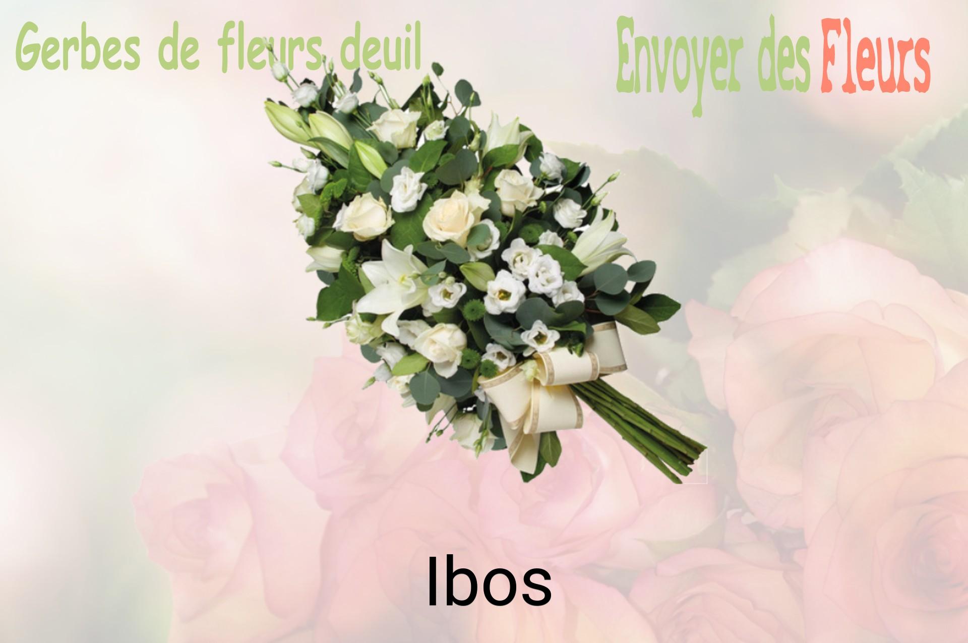 Gerbe de fleurs de deuil livrée à Ibos